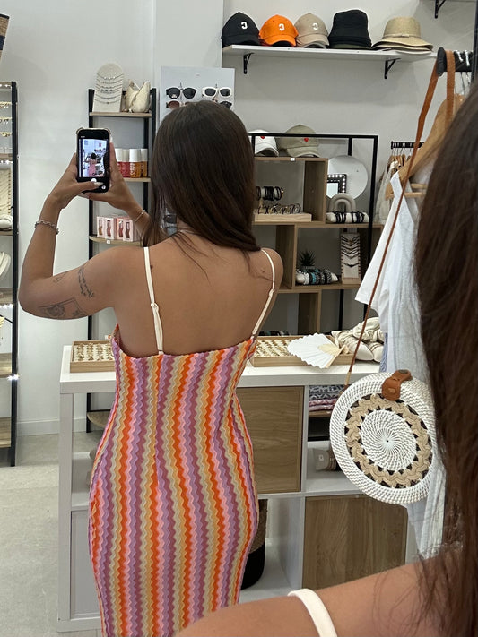 Robe de plage orange/rose