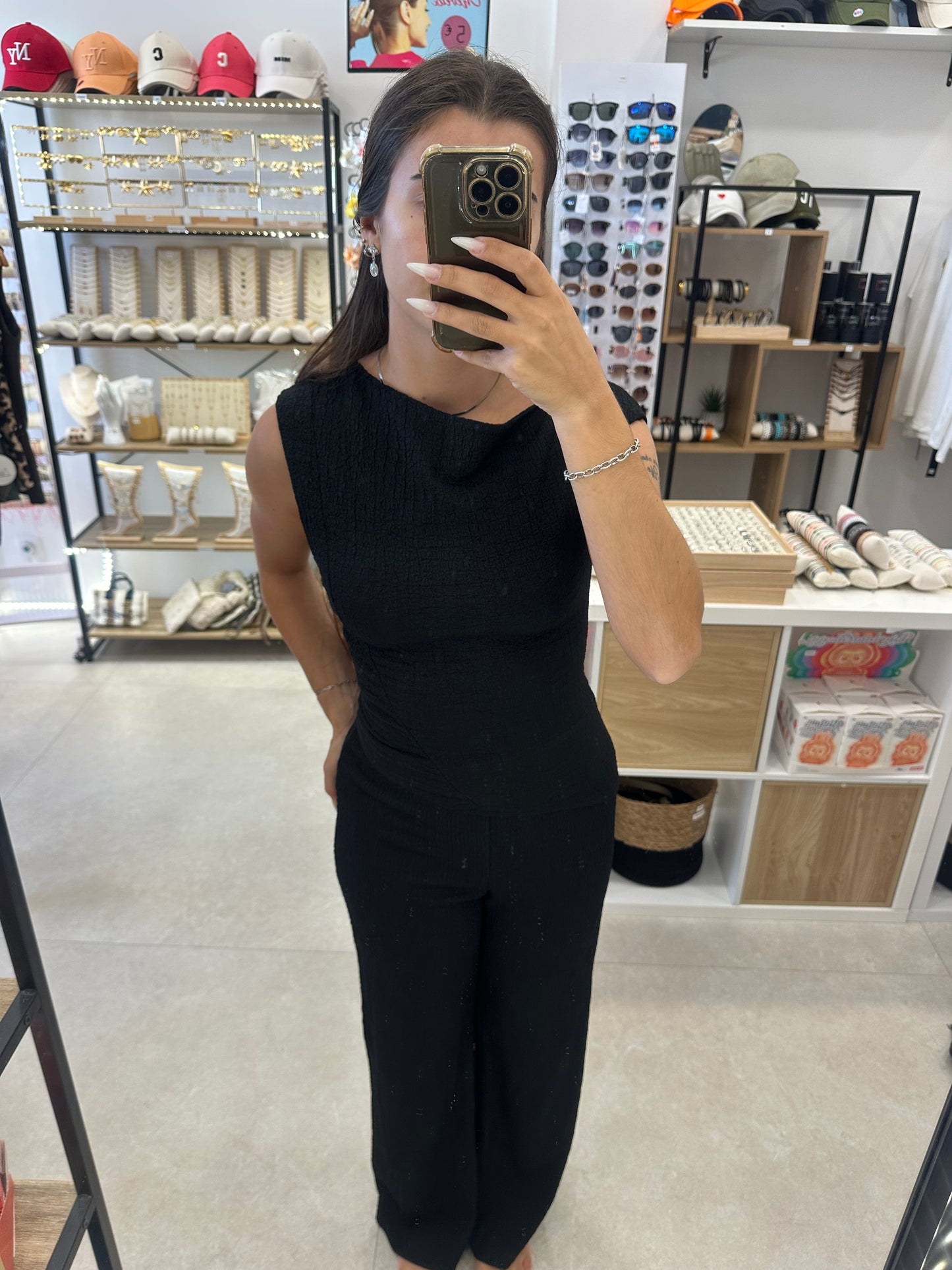 Ensemble top et pantalon fluide noir