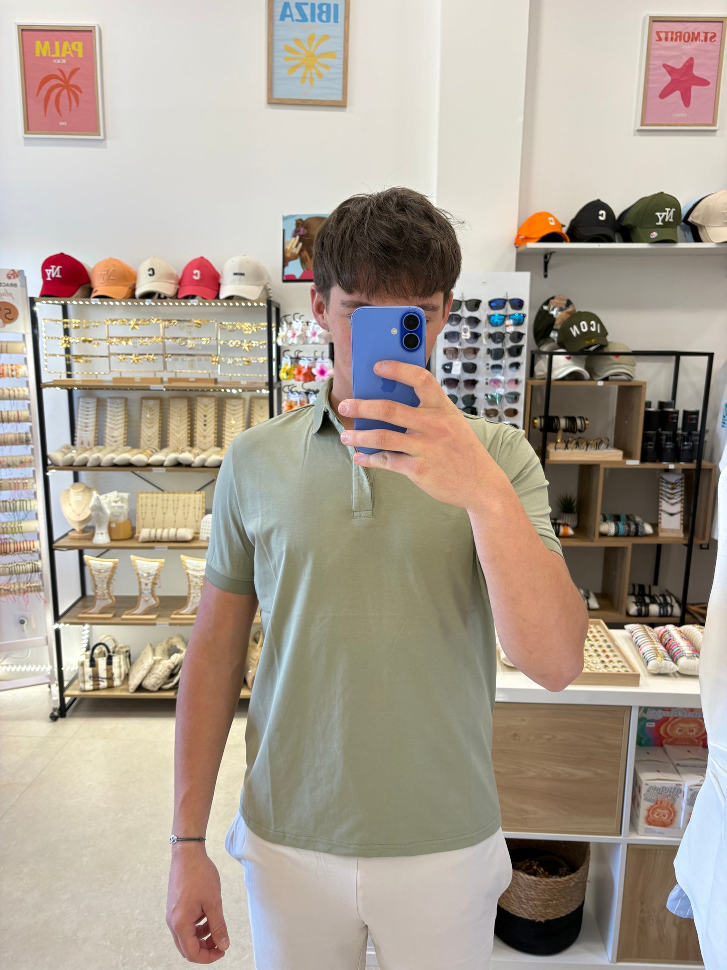 Polo kaki à boutons