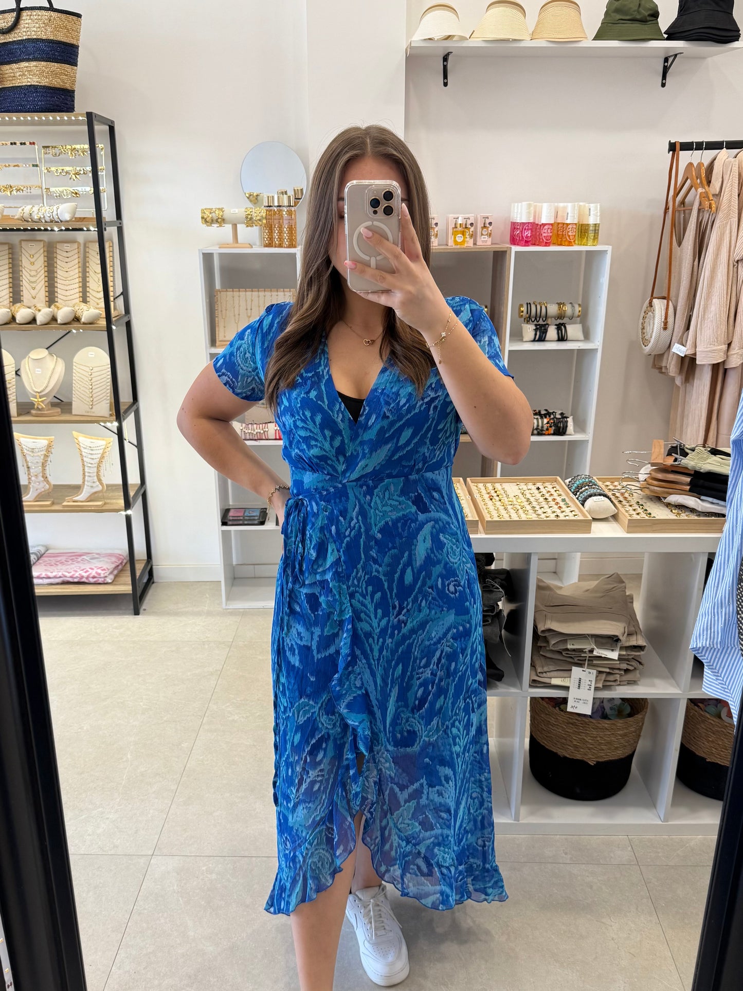 Robe longue bleu