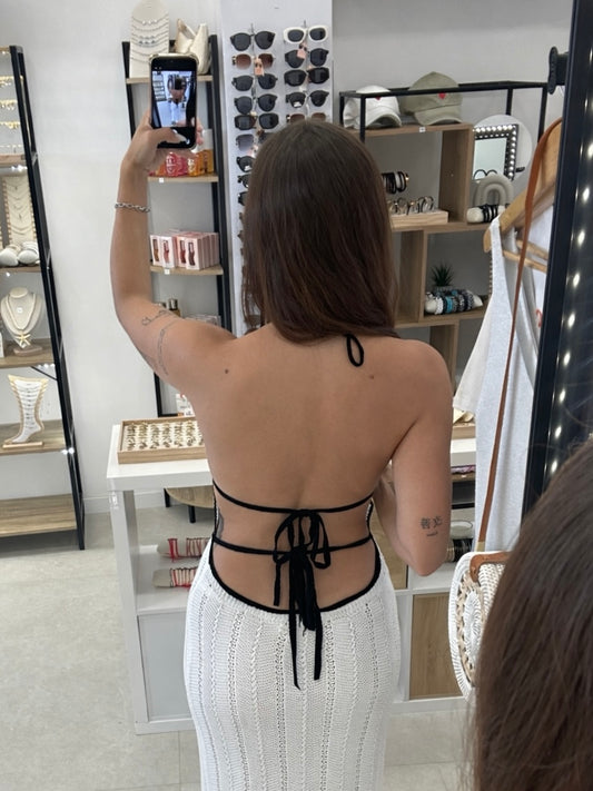 Robe de Plage noire et blanche