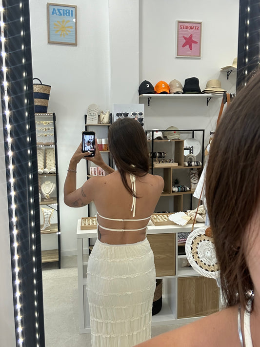Robe longue blanche dos nu