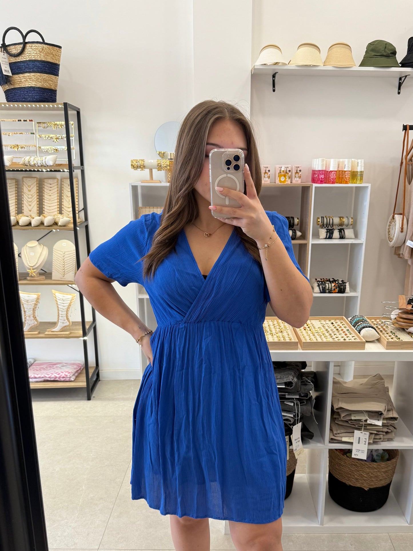 Robe courte bleu