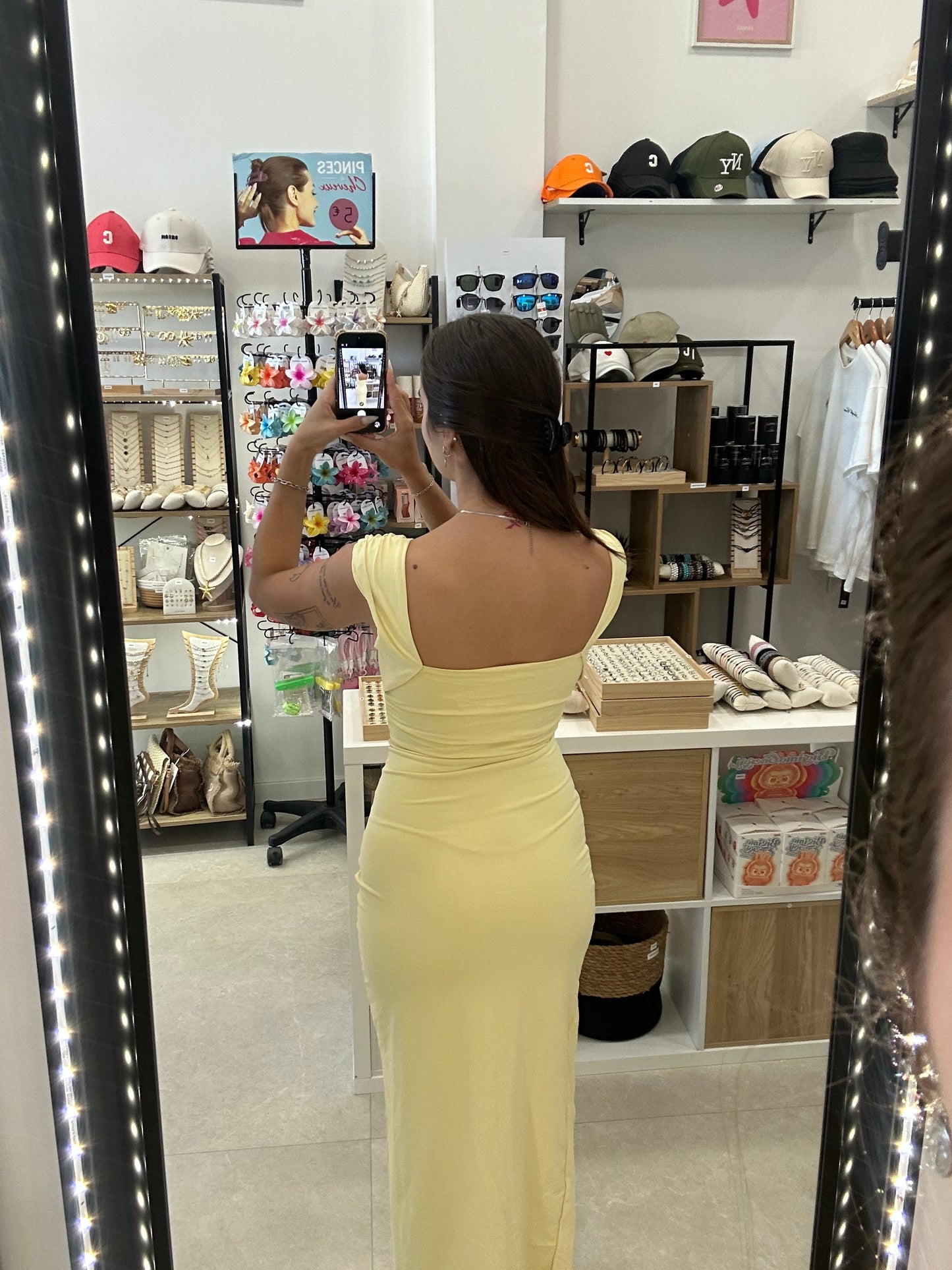 Robe longue jaune