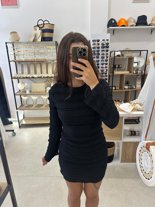 Robe courte noire dos nu