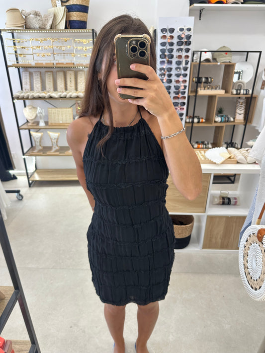 Robe courte noire dos nu