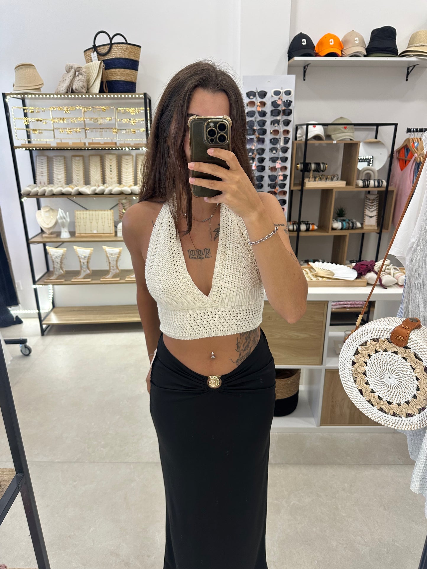 Jupe noire coquillage