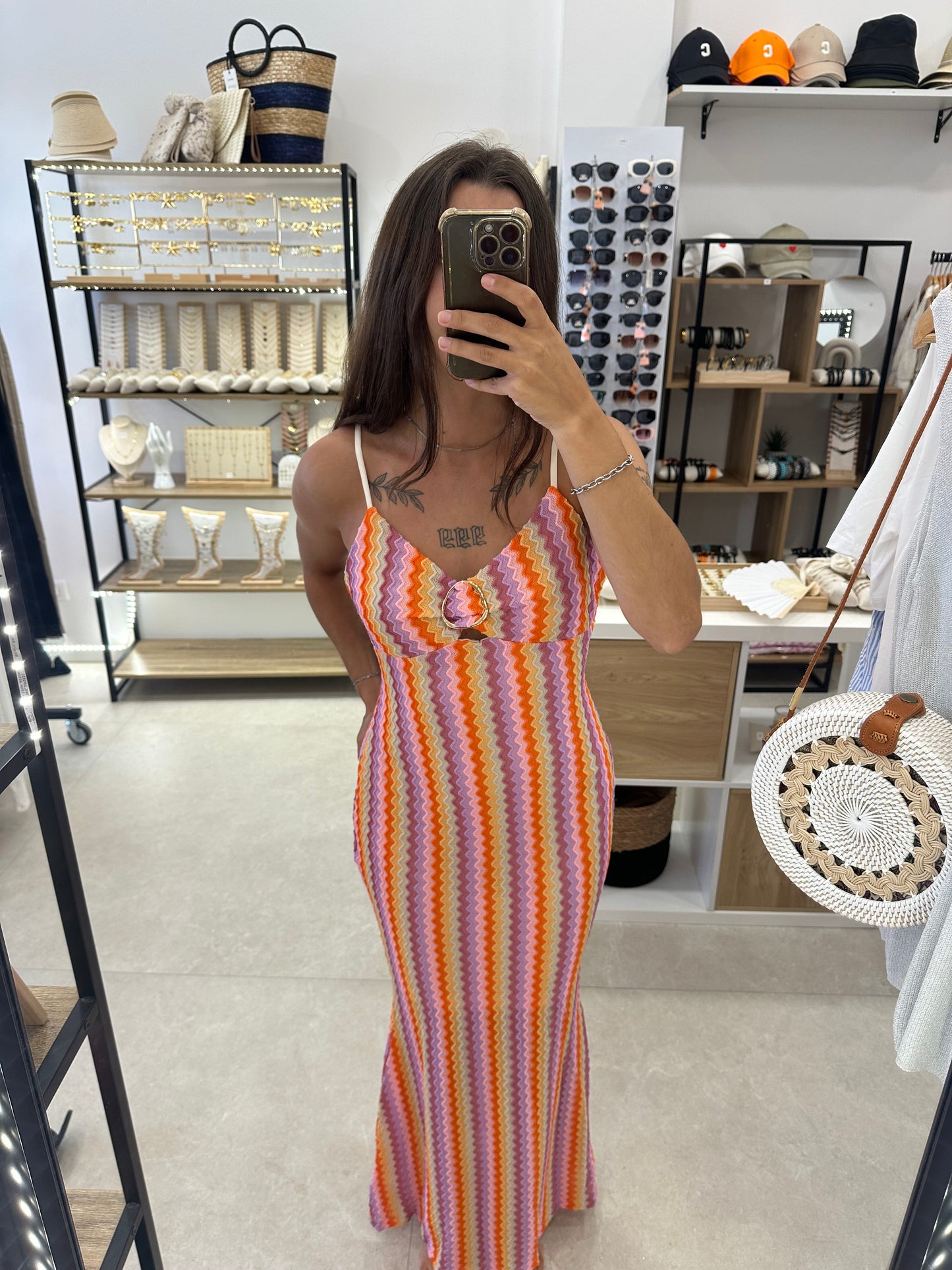 Robe de plage orange/rose