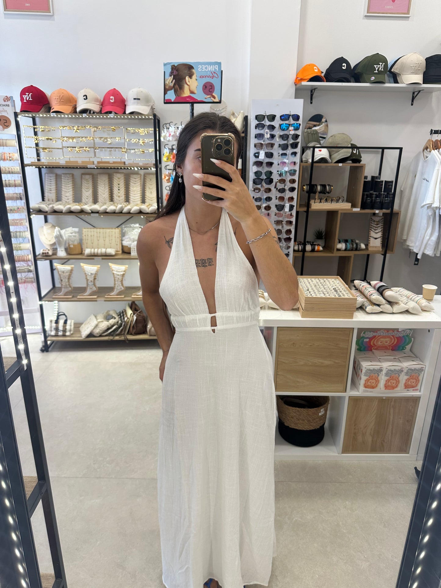 Robe longue blanche dos nu