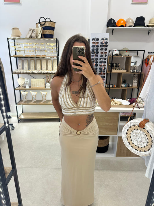 Jupe beige coquillage
