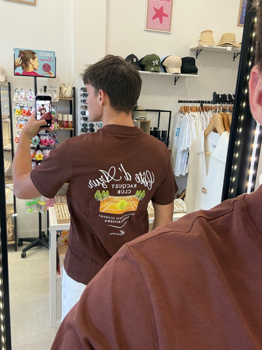 Tee shirt « Racquet Club » marron