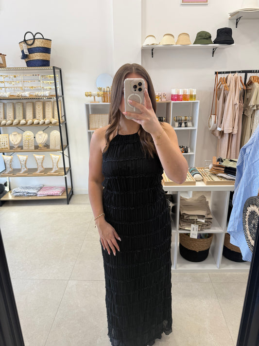 Robe longue noire dos nu