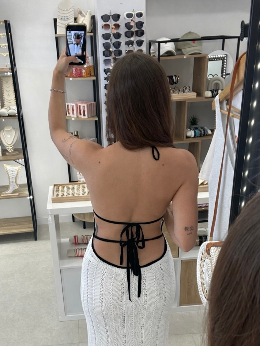 Robe de Plage noire et blanche
