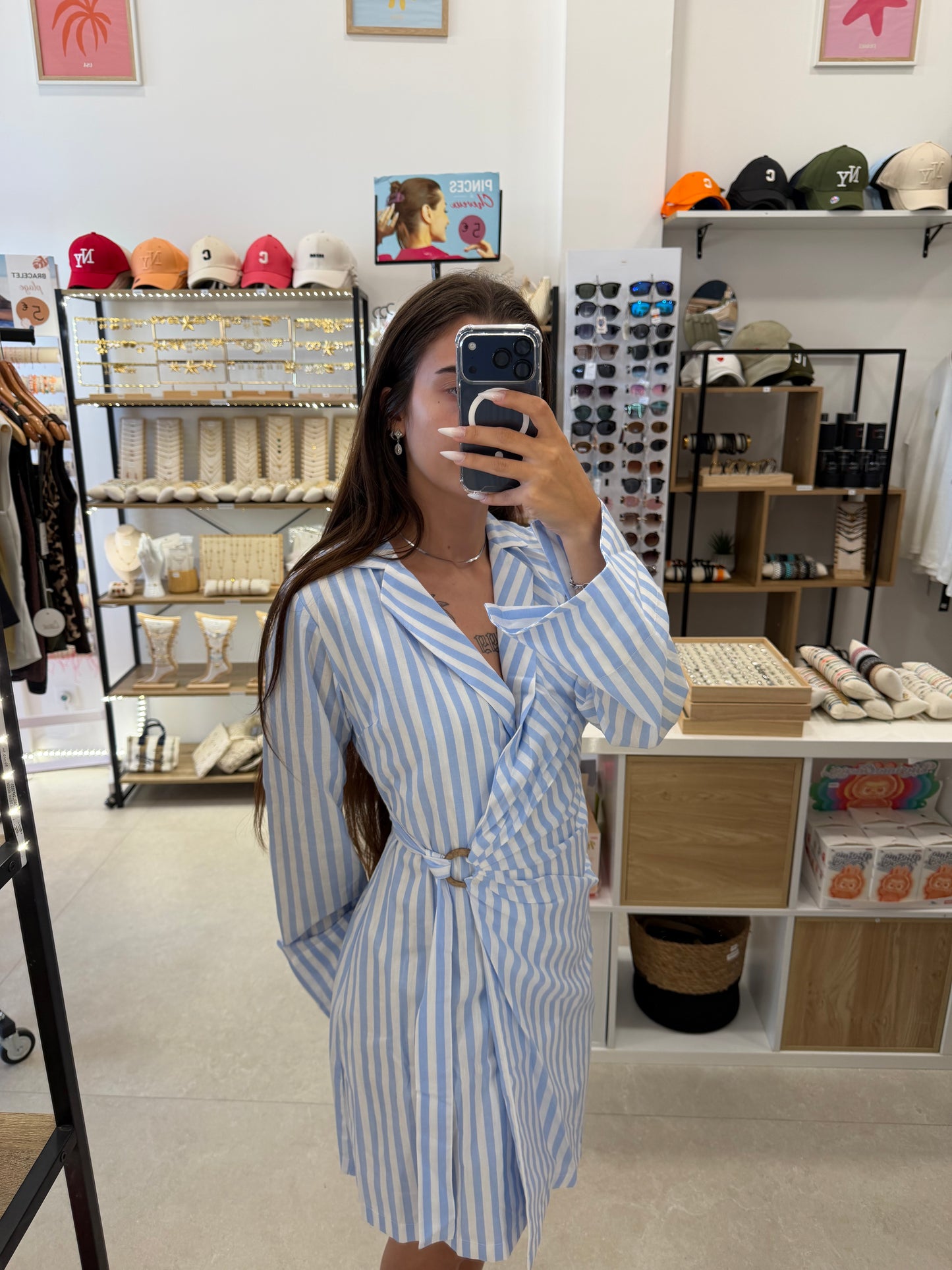 Robe blazer à rayures