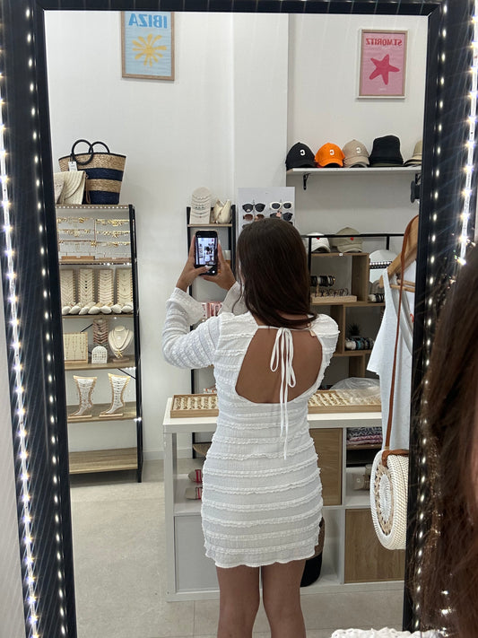 Robe courte blanche dos nu