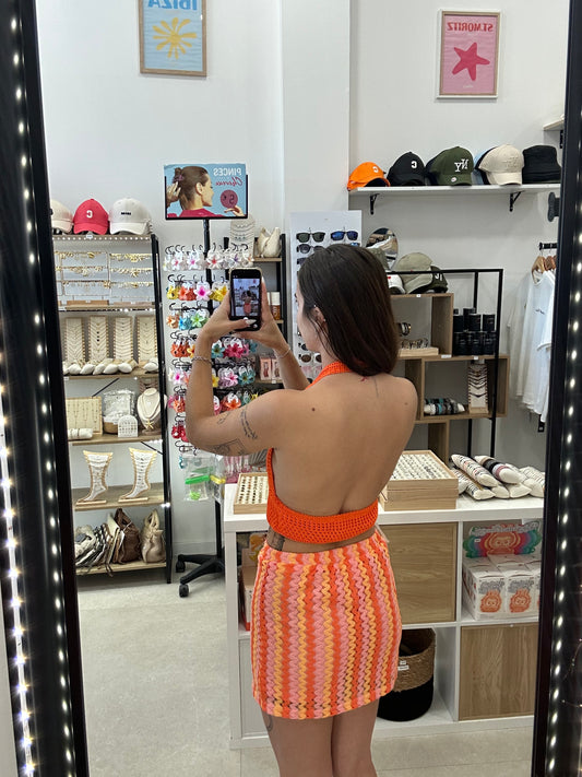 Jupe short crochet