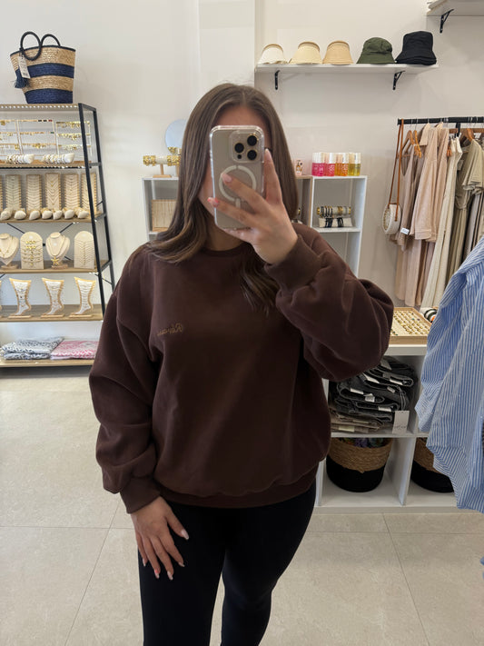 Pull rêveuse marron