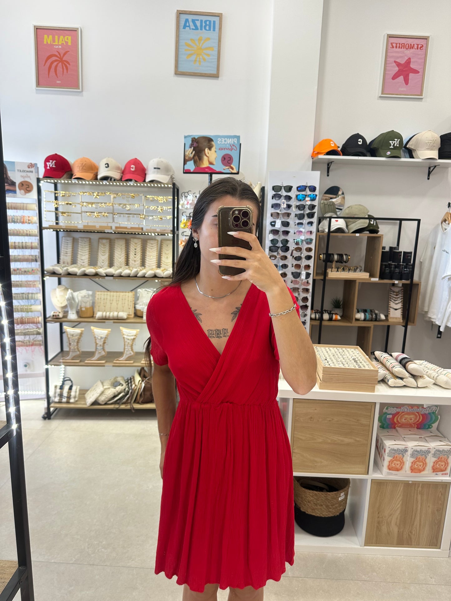 Robe courte rouge