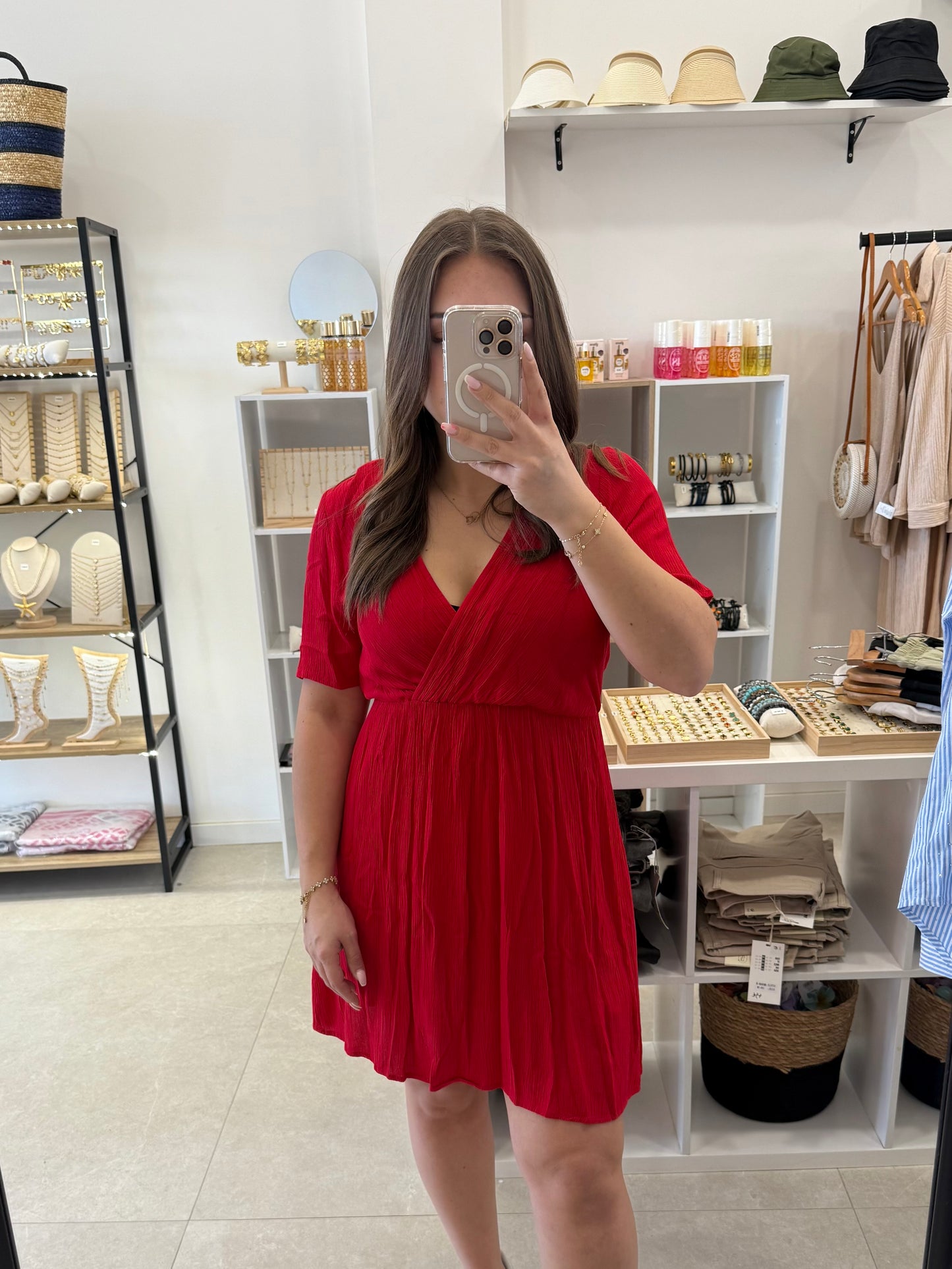 Robe courte rouge