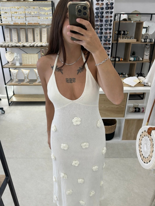 Robe de Plage blanche à fleurs