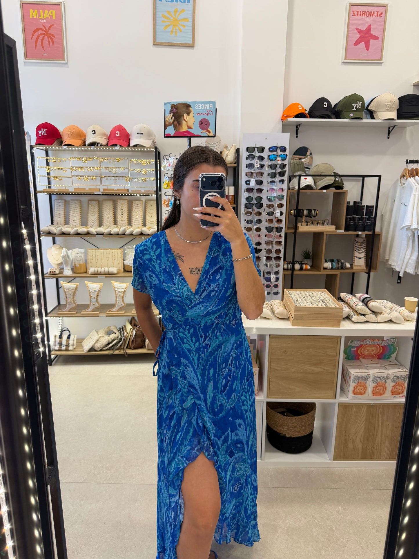 Robe longue bleu