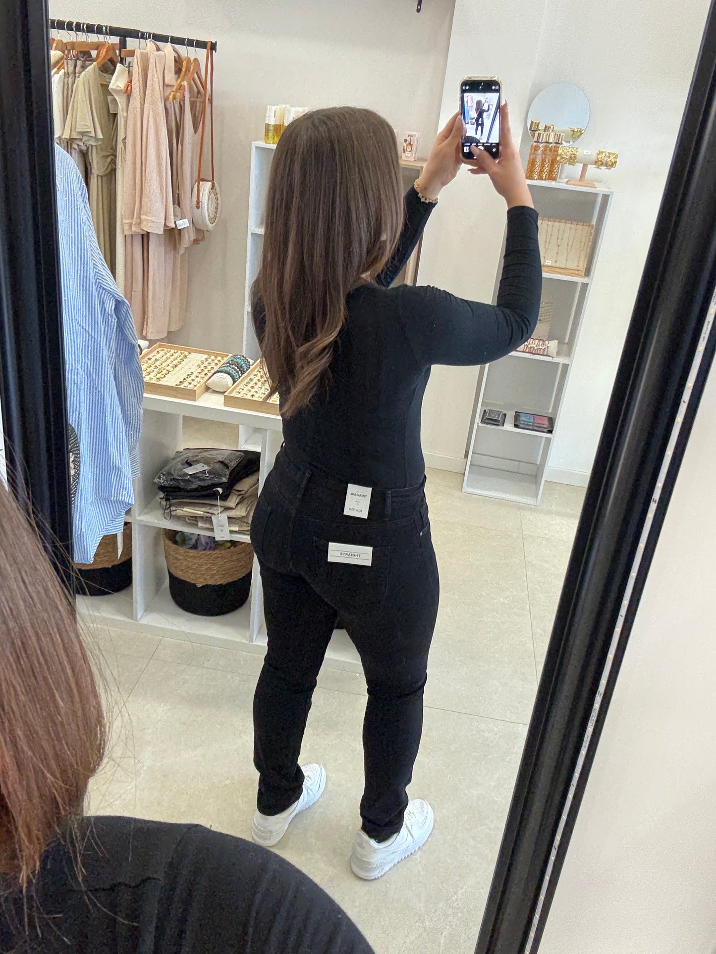 Jean noir taille haute