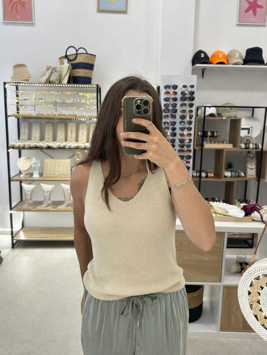 Top doré à paillettes
