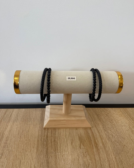 Bracelets boules & cuir