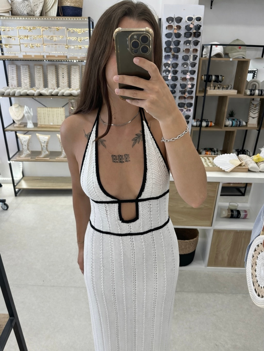 Robe de Plage noire et blanche