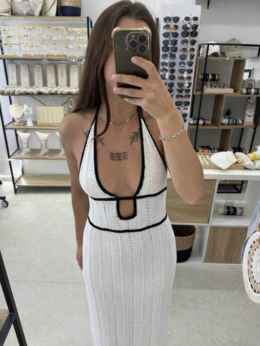 Robe de Plage noire et blanche