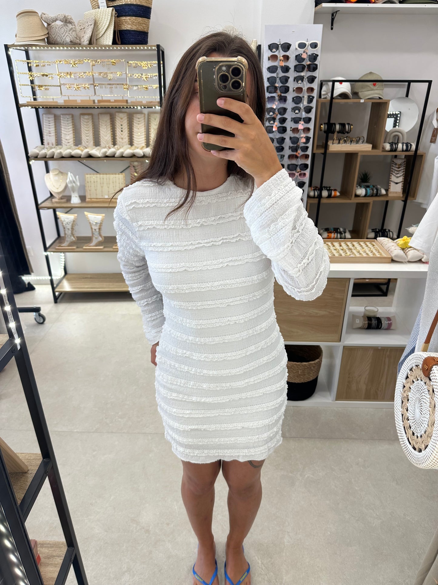 Robe courte blanche dos nu