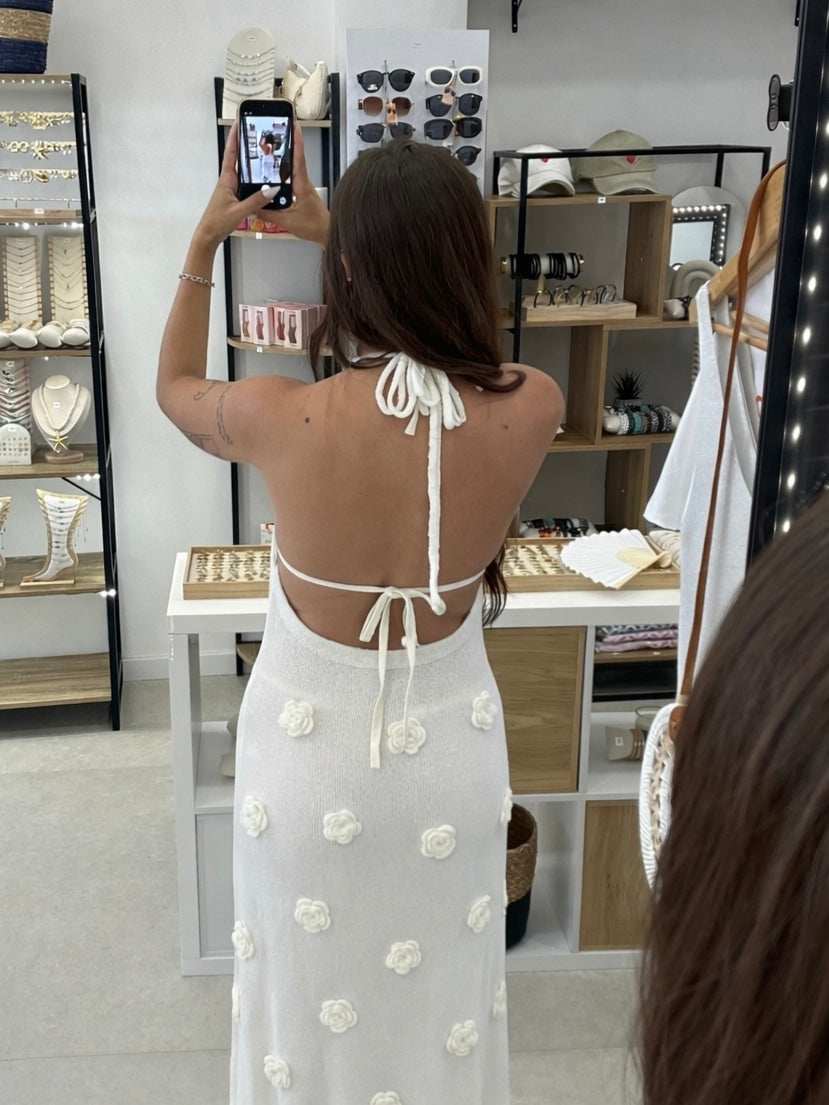 Robe de Plage blanche à fleurs