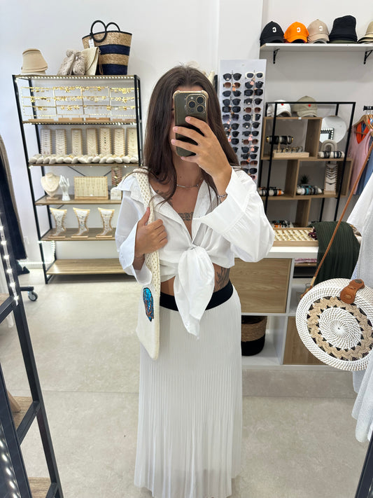 Jupe plissée blanche